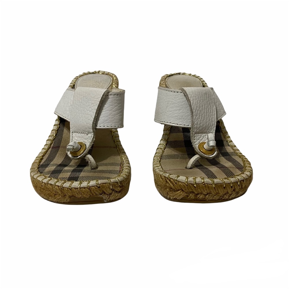 Burberry Nova Check Espadrille Wedge Thong Sandal - Picture 2 of 11
